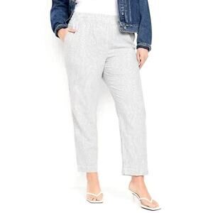 Old Navy high‎ rise straight linen blend stripe pants womens XL career preppy